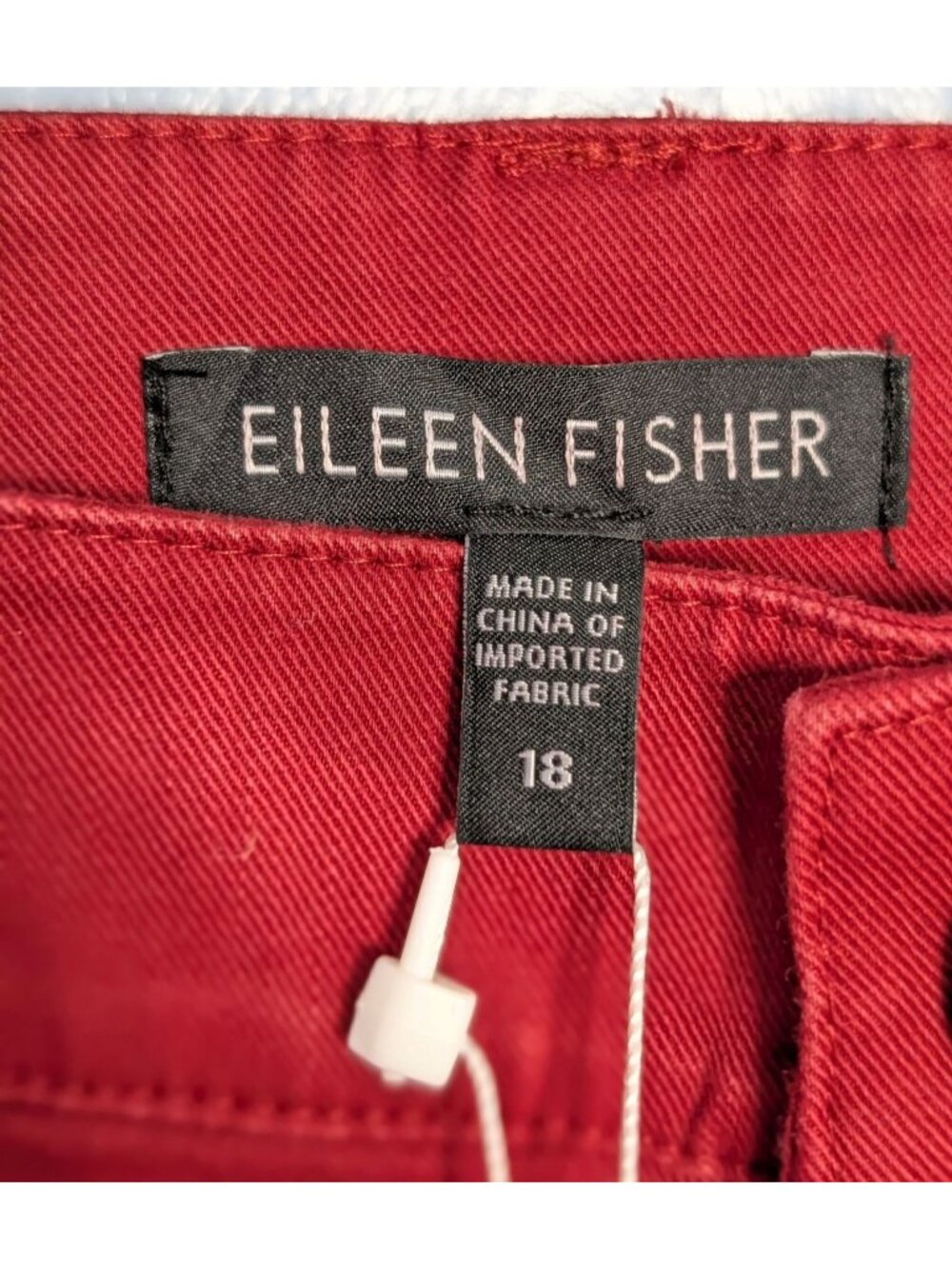 Eileen Fisher Organic Cotton Red Slim Ankle Jeans Sz 18 Eco-Friendly Stretch - Picture 2 of 15